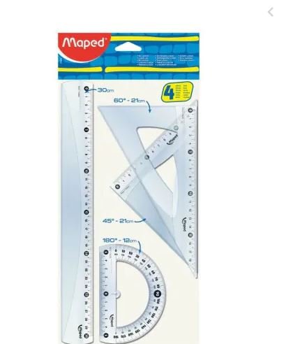 Set de traçage MAPED - 30 CM - 4 PCS